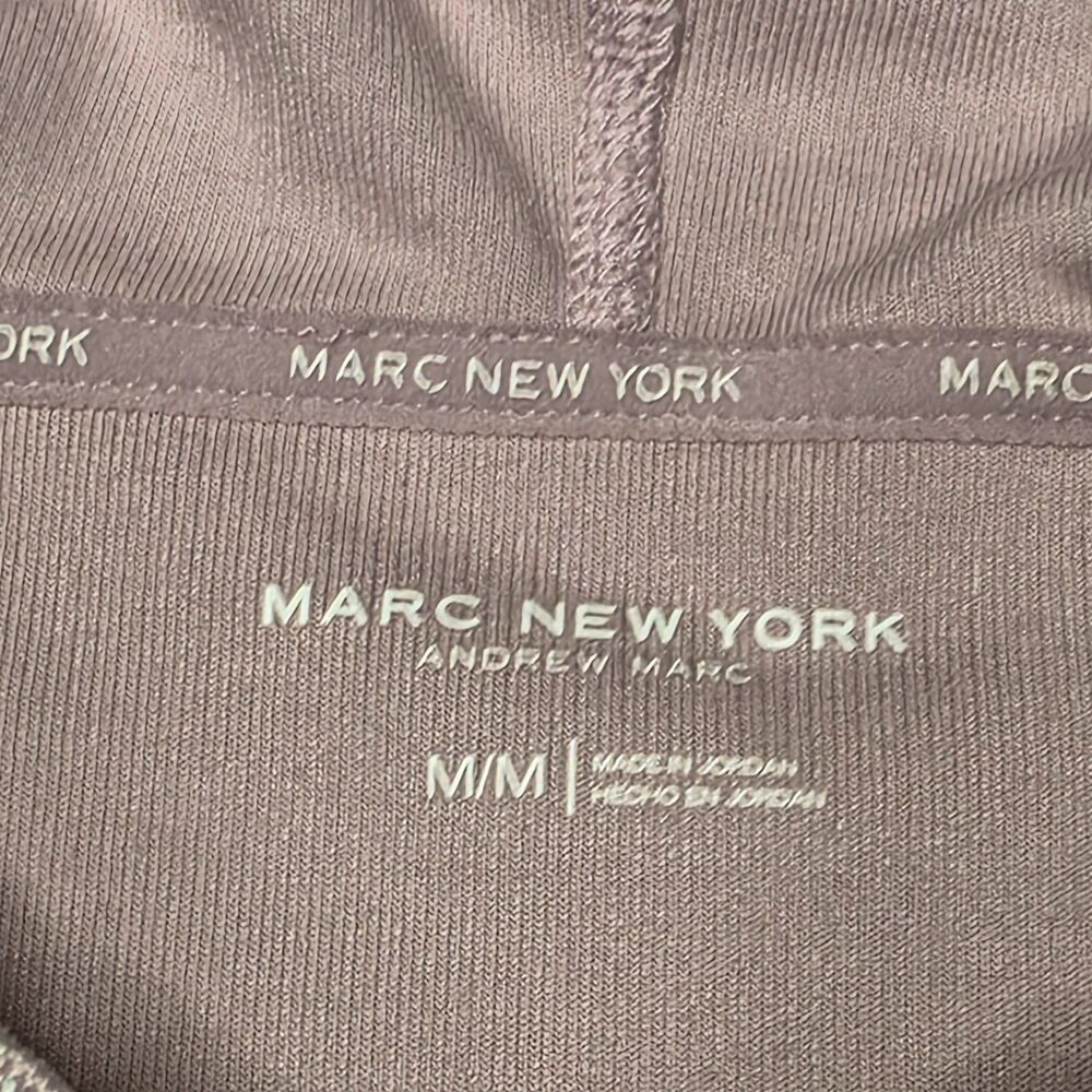 Marc New York Women’s Hooded Mauve Sweater M Kangaroo Pocket LS - Picture 5 of 13